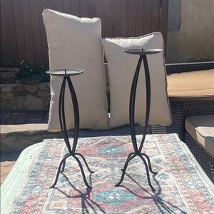 Elegant Black Metal Candle Holders
